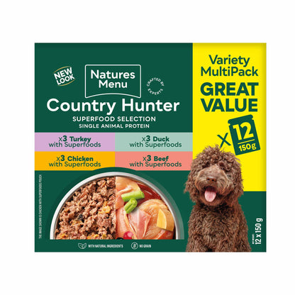 Country Hunter Wet Dog Food - Superfood Selection Multipack - 12x150g Pouches
