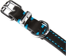 Rosewood Luxury Black Leather Dog Collar 10-14 inch