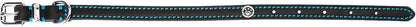 Rosewood Luxury Black Leather Dog Collar 10-14 inch