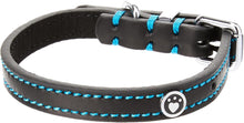 Rosewood Luxury Black Leather Dog Collar 10-14 inch