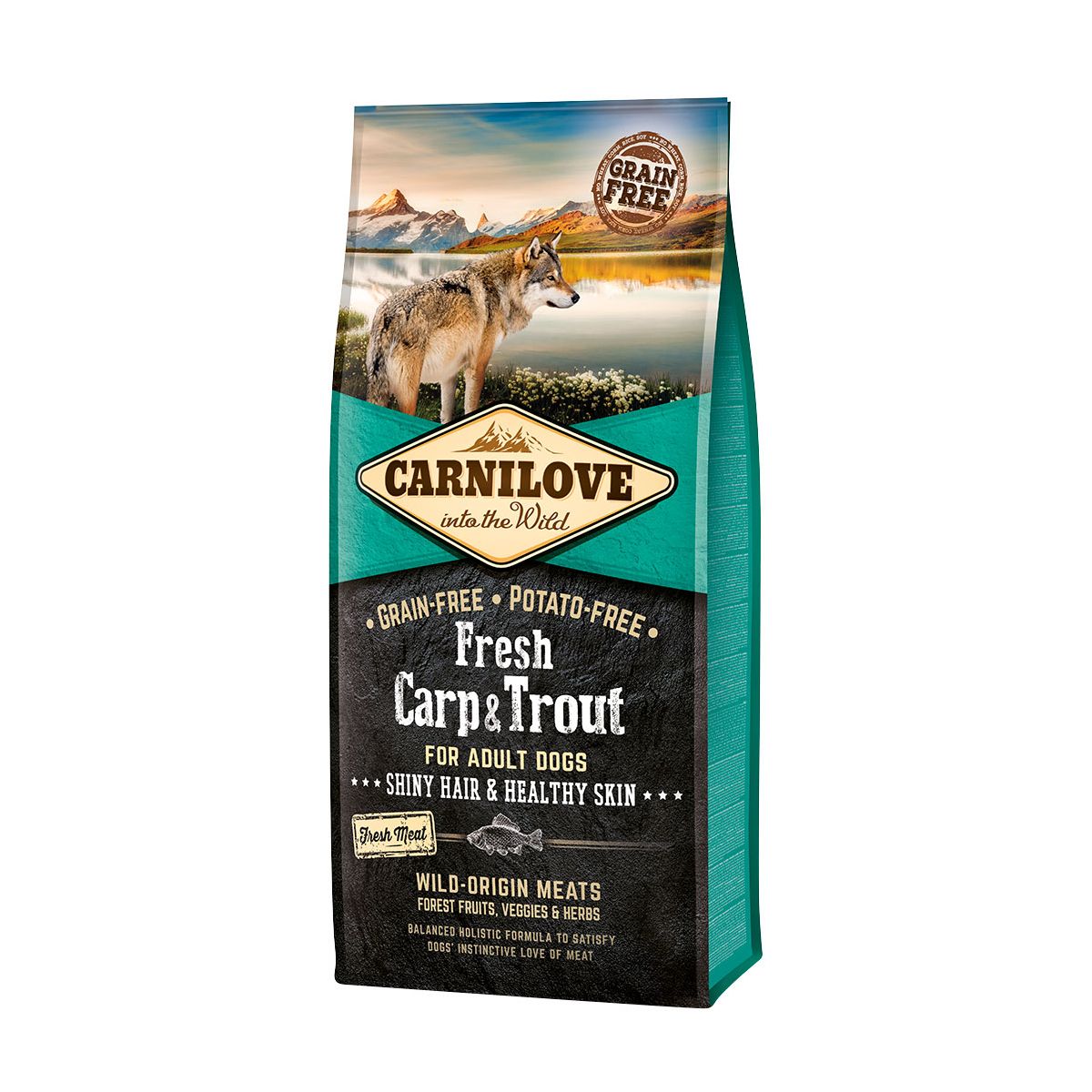 Carnilove Carnilove Grain Free Carp Trout Adult Dry Dog Food pet food packaging