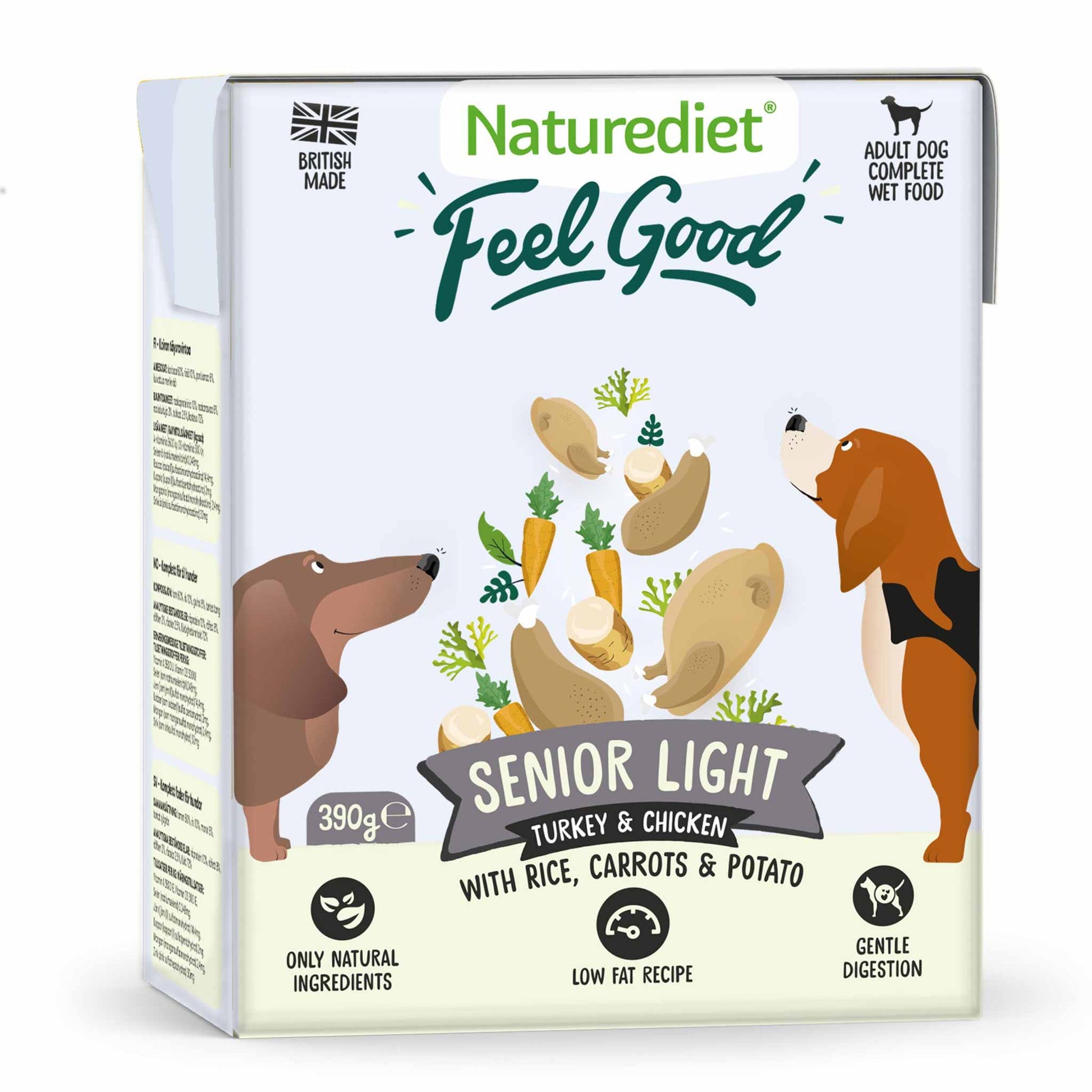 Naturediet Naturediet Feel Good Lite Chicken Turkey Senior Wet Dog Food pet food packaging