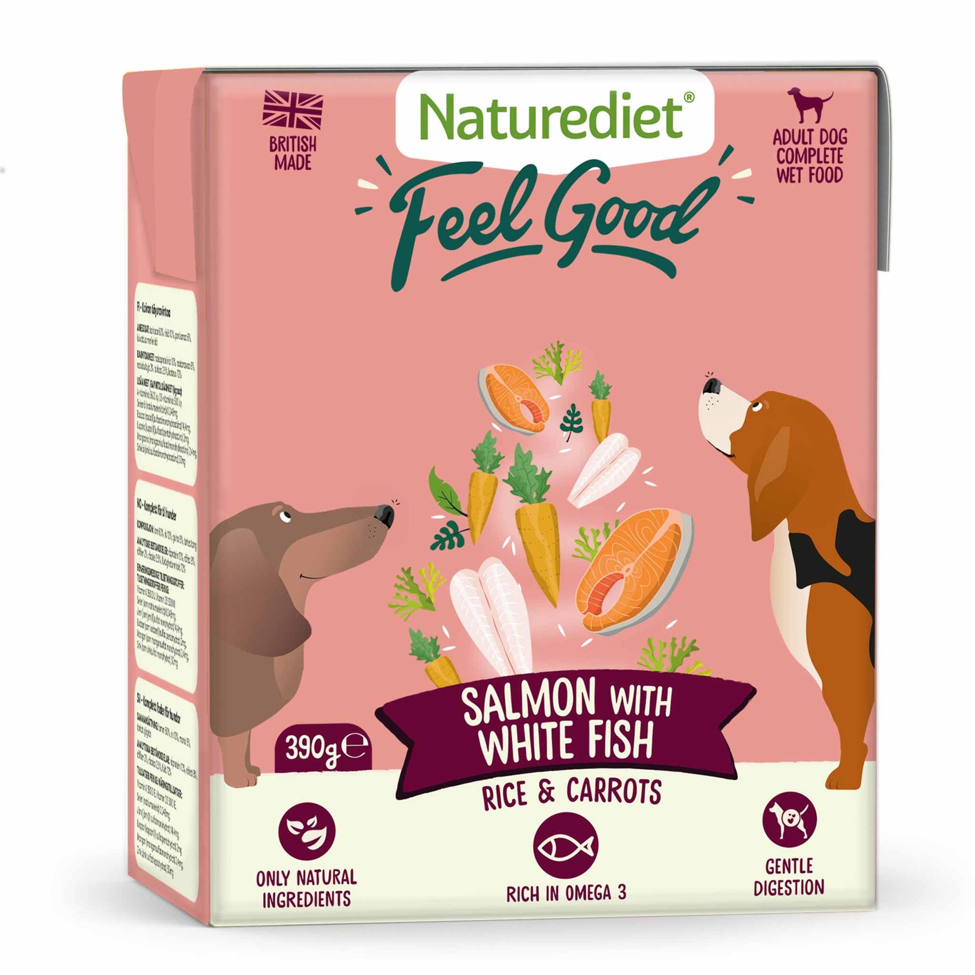 Naturediet Naturediet Feel Good Salmon Adult Wet Dog Food pet food packaging