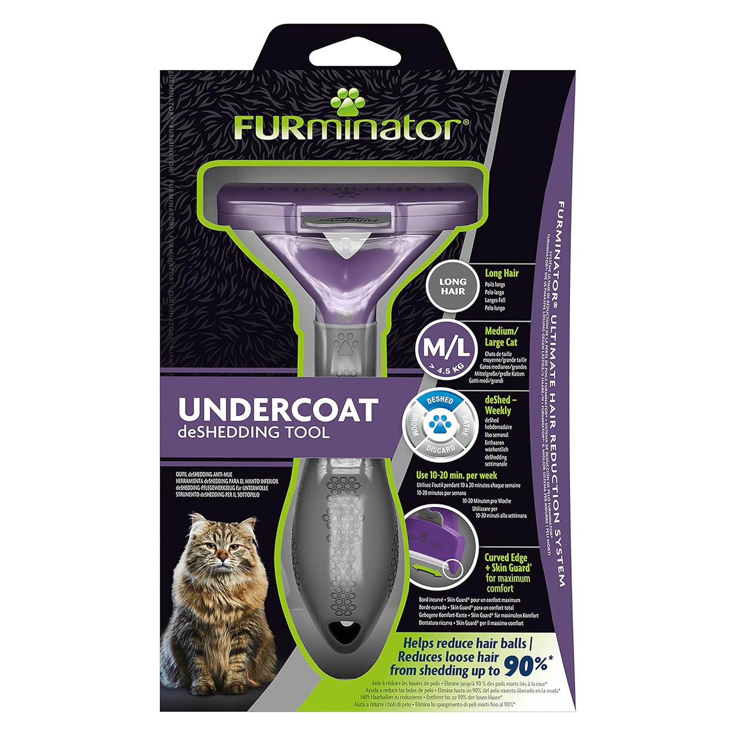 FURminator Undercoat deShedding Tool for Medium/Large Long Hair Cat