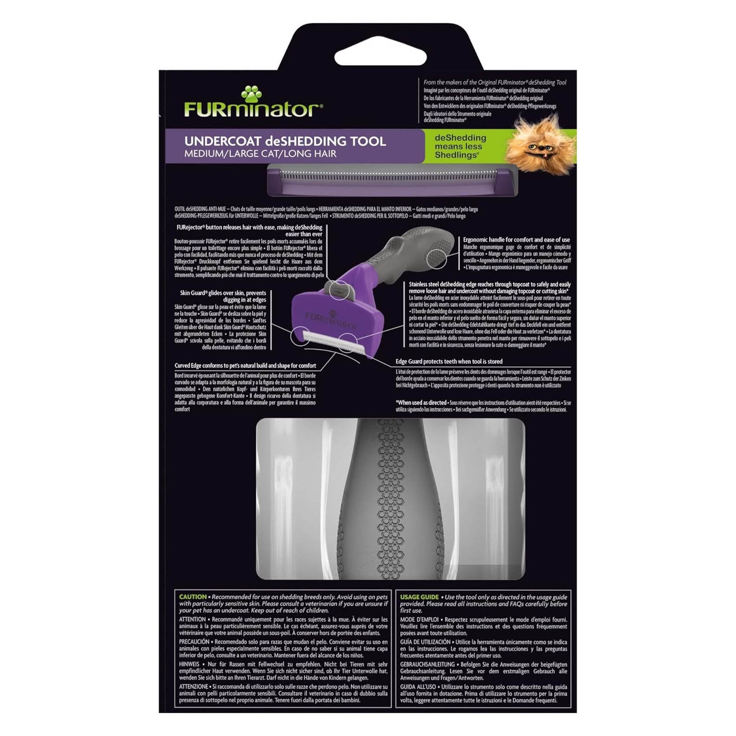 FURminator Undercoat deShedding Tool for Medium/Large Long Hair Cat
