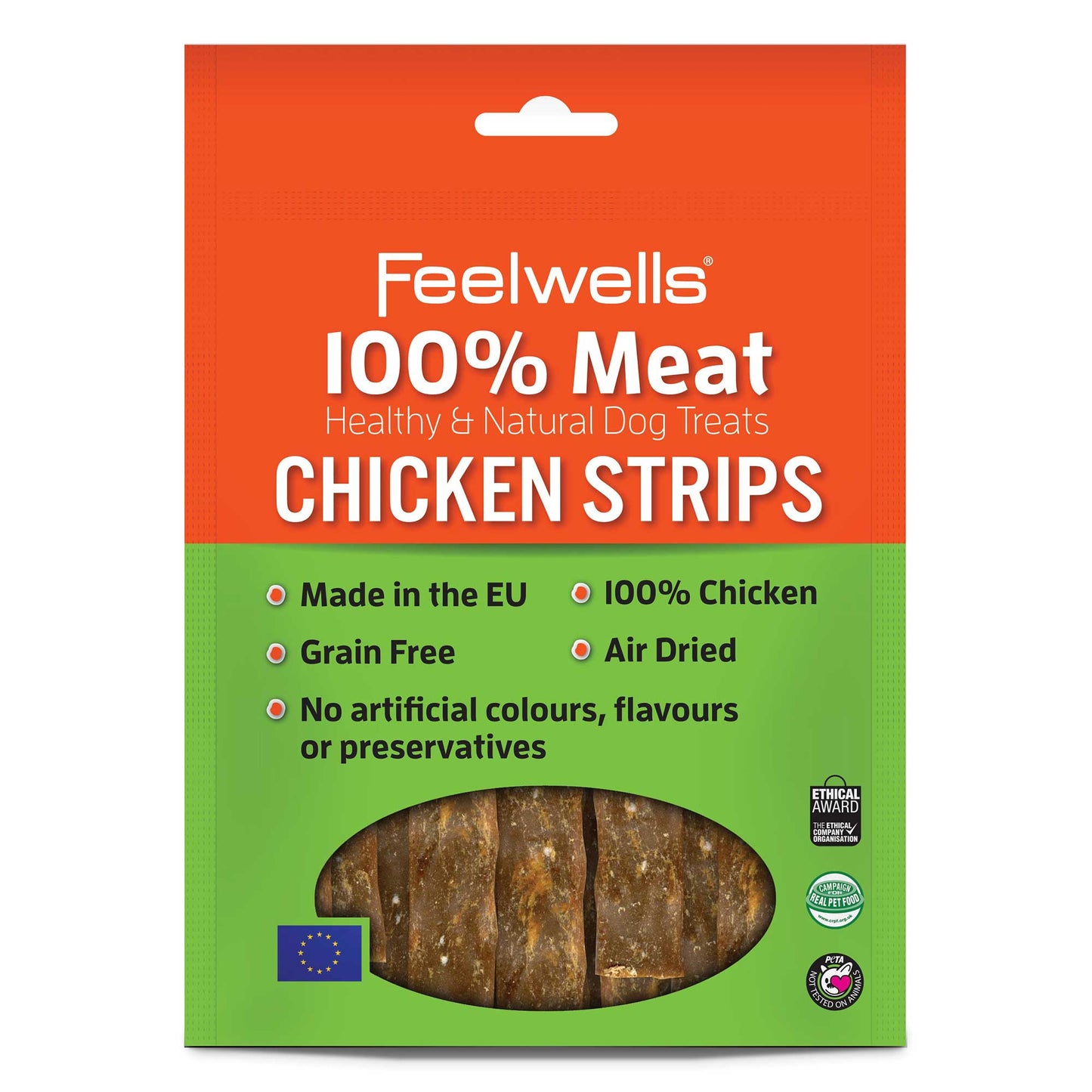 Feelwells 100% Meat Dog Treats - Chicken Strips - 100g
