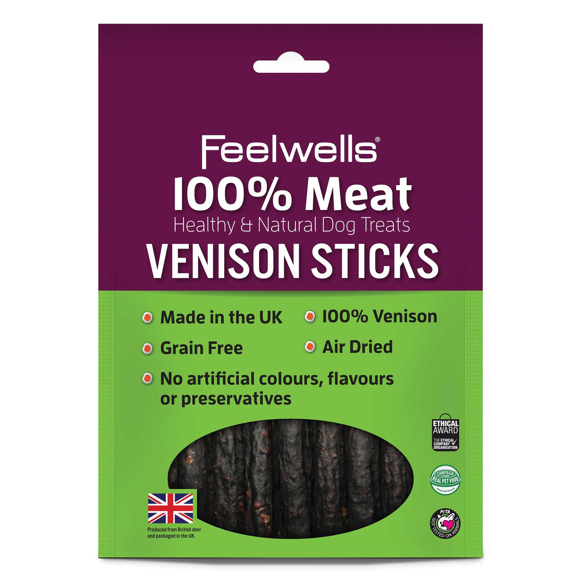 Feelwells Feelwells Stick Venison Adult Treat Dog Food pet food packaging