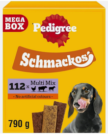 PEDIGREE Mega Box Schmackos Adult Dry Dog Treats - Meat Variety - 112 Stick