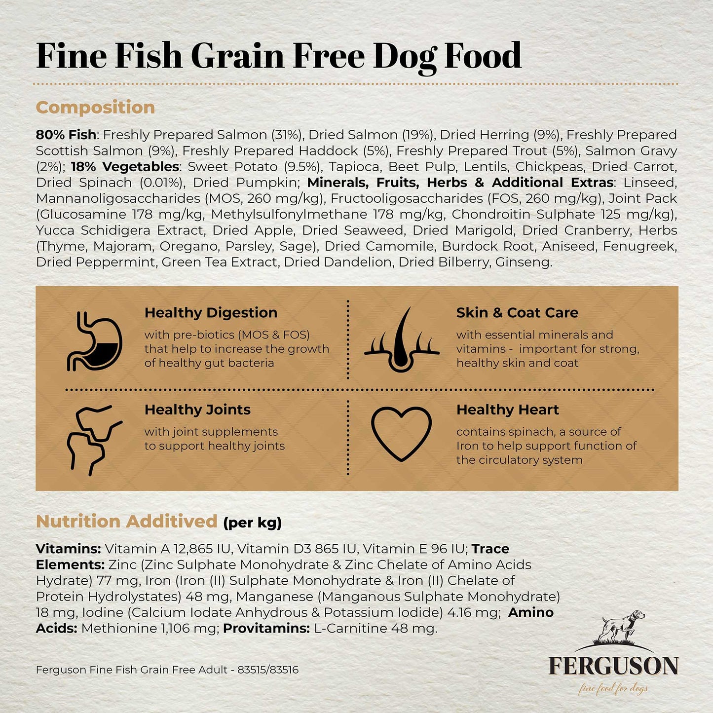Ferguson Fine Fish 80/20 Grain Free Dry Dog Food