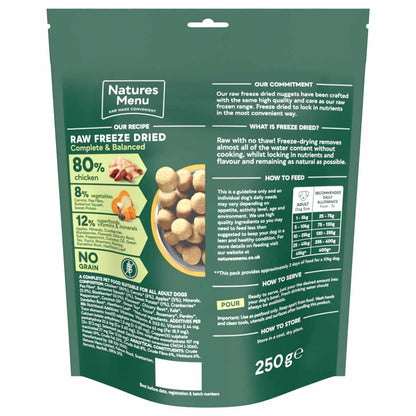 Natures Menu Complete & Balanced Freeze Dried Dog Food - Chicken Nuggets - 250g