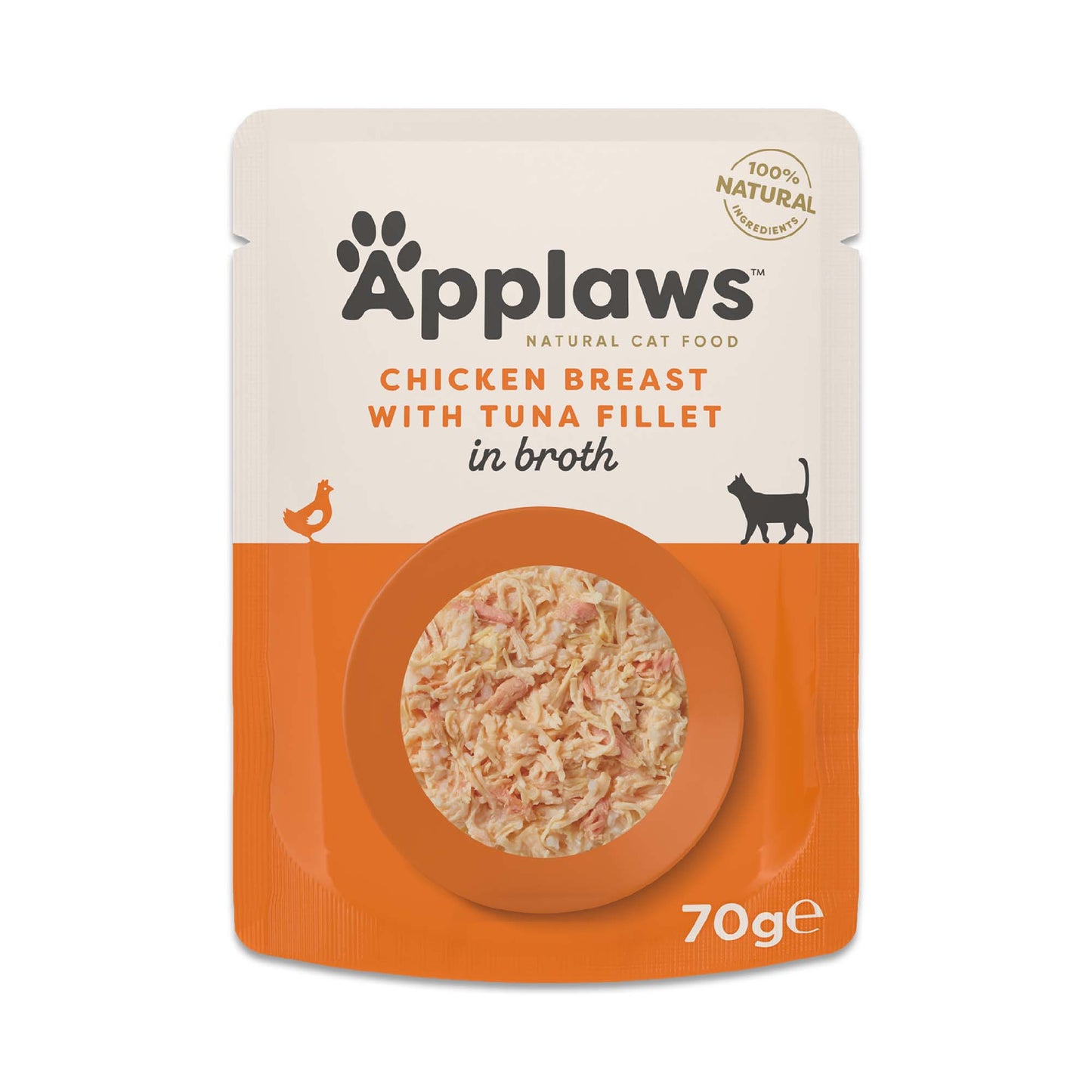 Applaws Natural Wet Cat Food - Chicken Breast with Tuna Fillet in Broth - 12x70g pouches