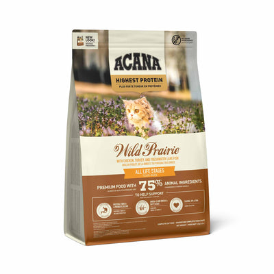 Acana Acana Grain Free Prairie Chicken Herring Liver Turkey Whitefish pet food packaging
