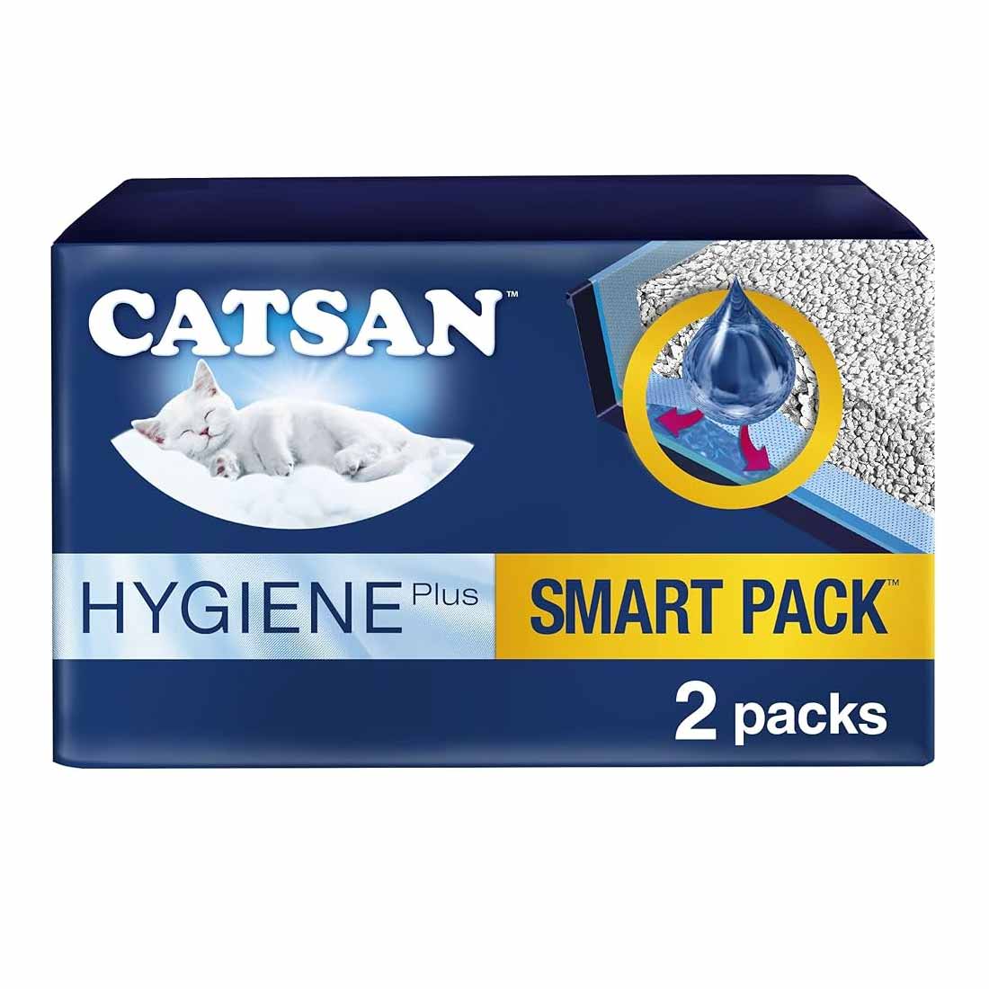 CATSAN Hygiene Smart Pack Dust-Free Cat Litter - 2 x 4Ltr