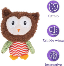 Rosewood Little Nipper Boggle Owl Kitten Toy