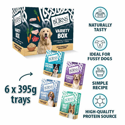 Burns Adult/Senior Wet Dog Food - Variety Box - 6x395g Trays