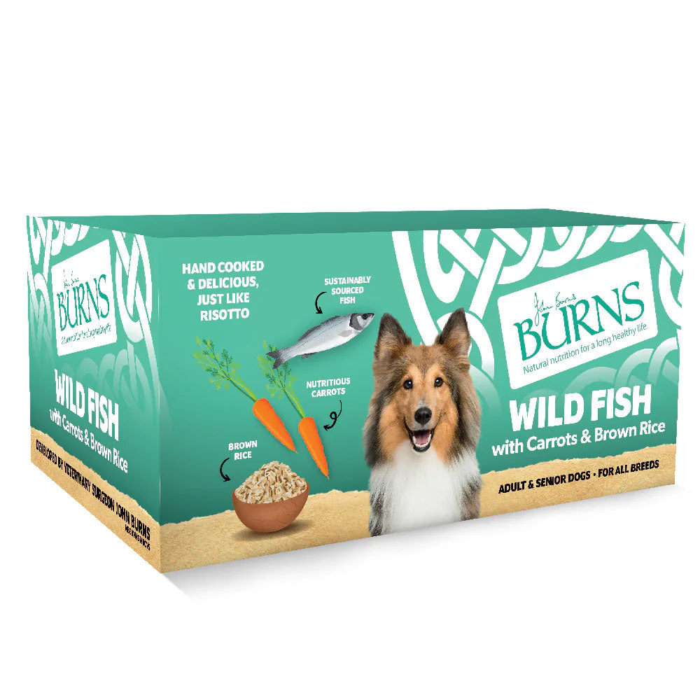 Burns Adult/Senior Wet Dog Food - Fish & Rice - 12x150g Trays