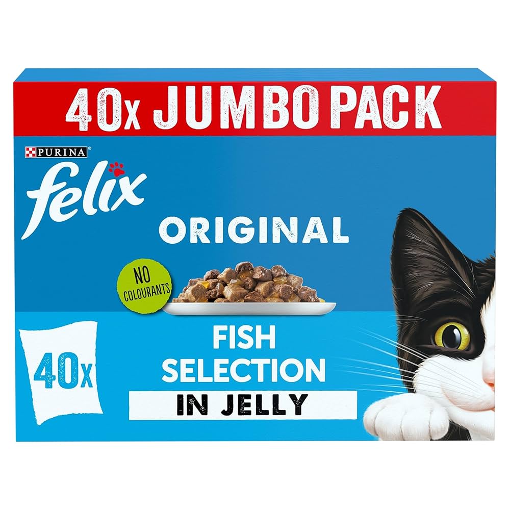 Felix Adult Wet Cat Food in Jelly - Fish Selection - 40x85g Pouches