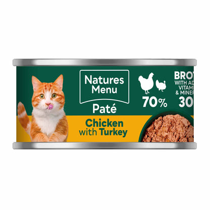 Natures Menu Adult Wet Cat Food - Chicken & Turkey - 18x85g cans