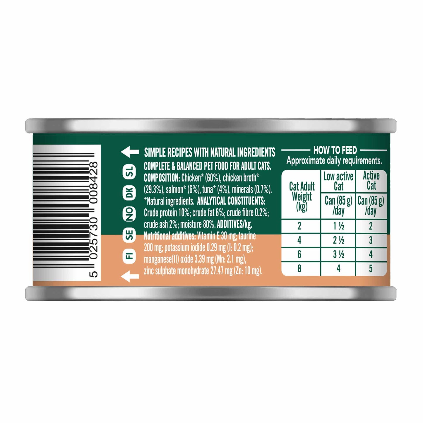 Natures Menu Adult Wet Cat Food - Chicken with Salmon & Tuna  - 18x85g cans