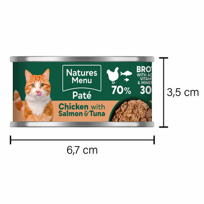 Natures Menu Adult Wet Cat Food - Chicken with Salmon & Tuna  - 18x85g cans
