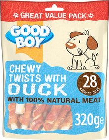Good Boy Pawsley Chewy Twists Dog Treats - Duck - 320g - 3 for £18 🔥