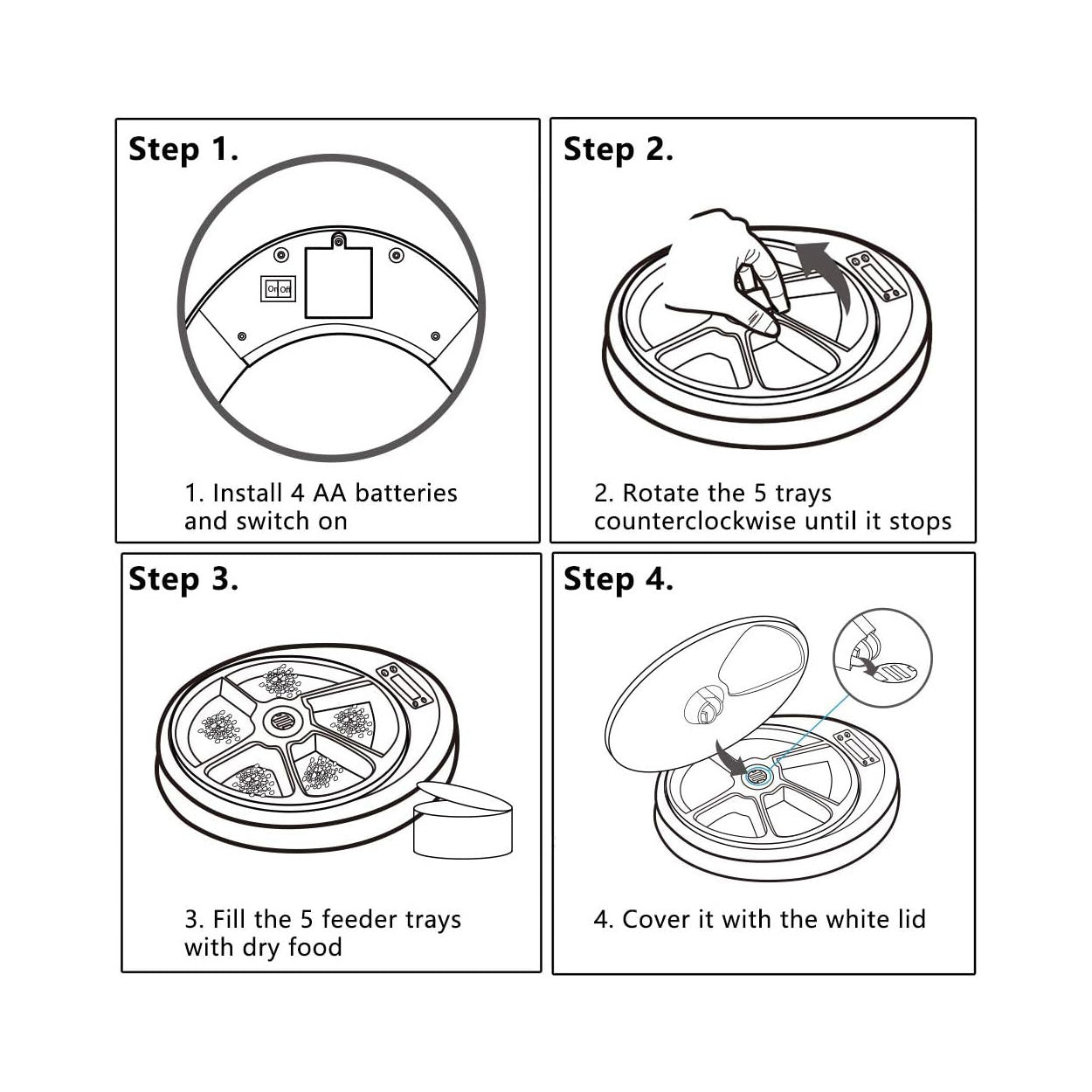 5 Meal Automatic Pet Feeder by Petplanet