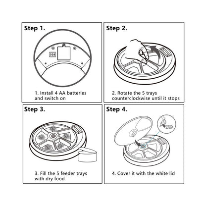 5 Meal Automatic Pet Feeder by Petplanet