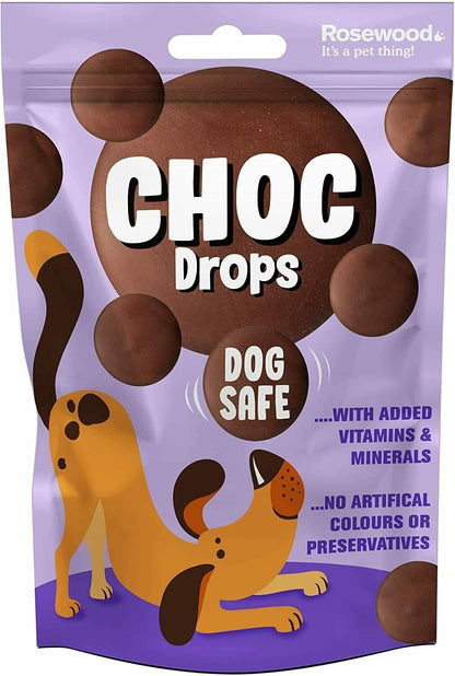 Rosewood Dog Safe Choc Drops Dog Treats - 200g