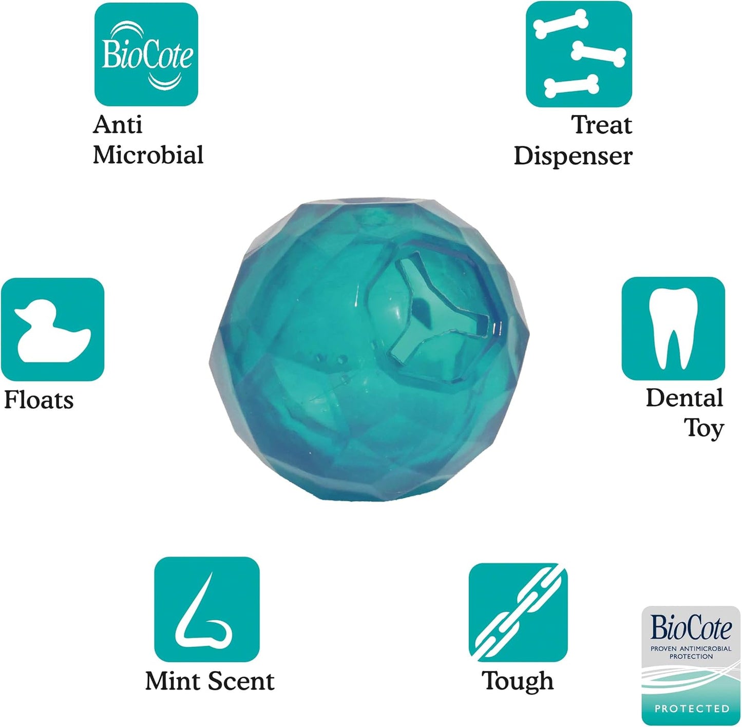 Rosewood Biosafe Puppy Treat Dispensing Toy - Blue - Ball
