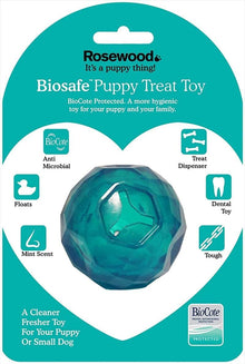 Rosewood Biosafe Puppy Treat Dispensing Toy - Blue - Ball