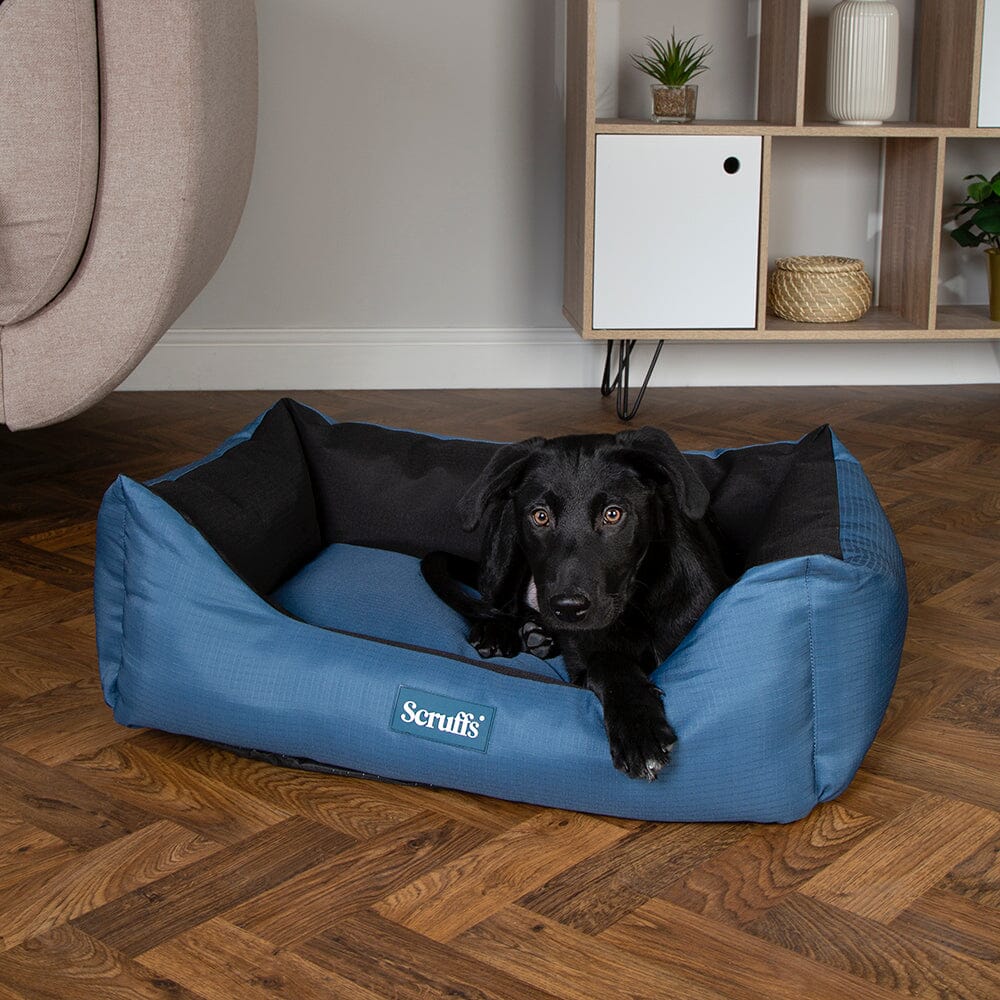 Scruffs Expedition Water Resistant Box Dog Bed - Atlantic Blue