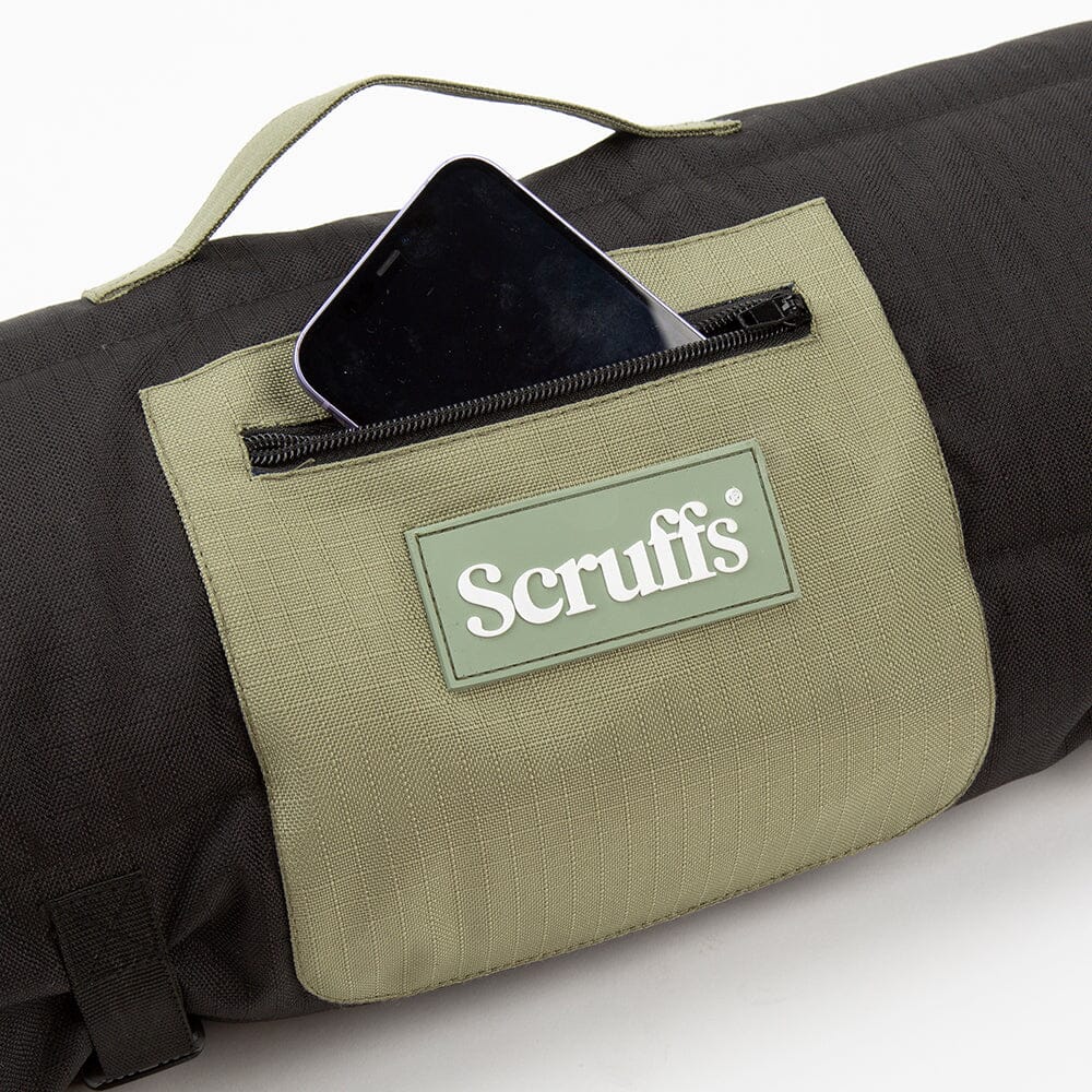 Scruffs Expedition Water Resistant Roll Up Travel Pet Bed - Khaki Green