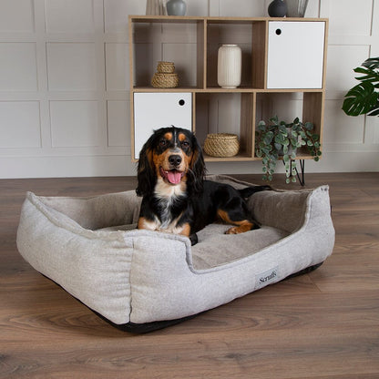 Scruffs Harvard Memory Foam Box Dog Bed - Pearl Grey