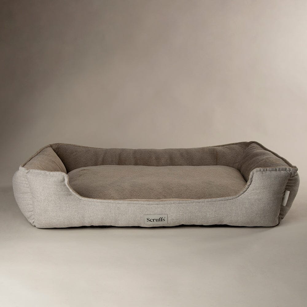 Scruffs Harvard Memory Foam Box Dog Bed - Pearl Grey