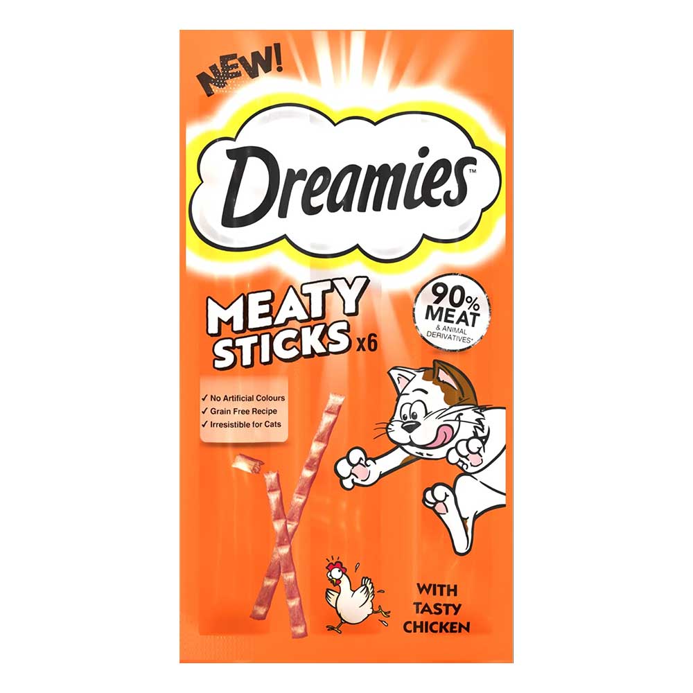 Dreamies Meaty Sticks Cat Treats - Chicken - 6 Treats