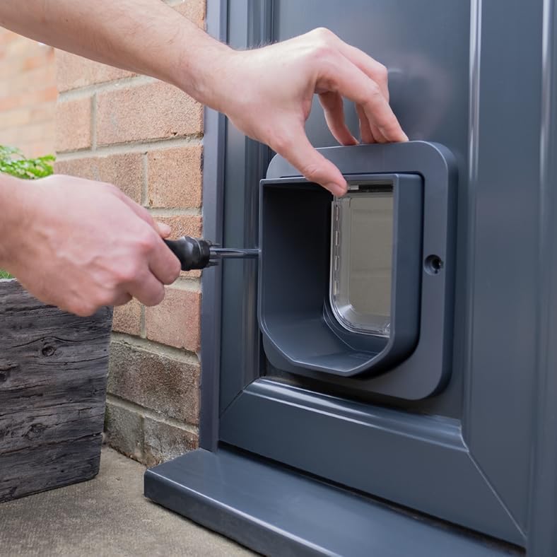 Sureflap Microchip Cat Flap - Grey/White