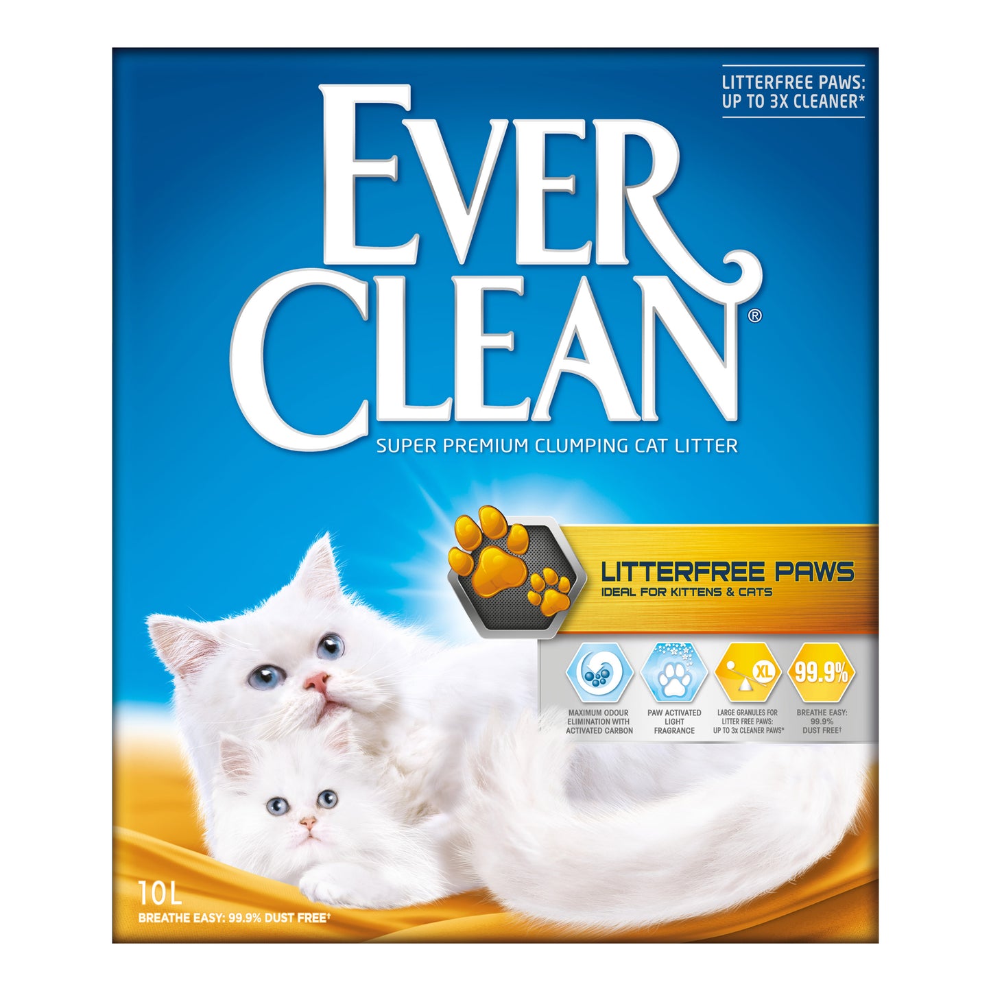 Ever Clean Litter Free Paws Clumping Cat Litter - 10Ltr