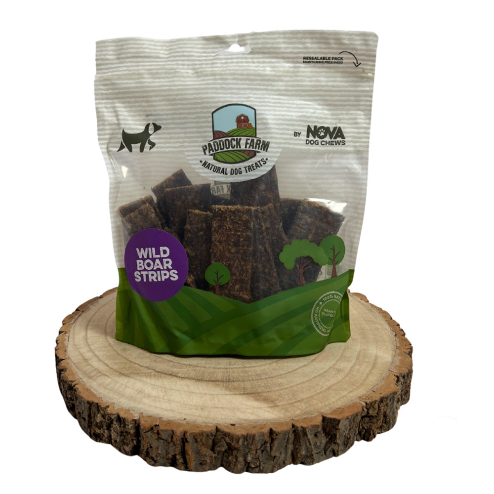 Paddock Farm 100% Wild Boar Strips Dog Chew - 500g