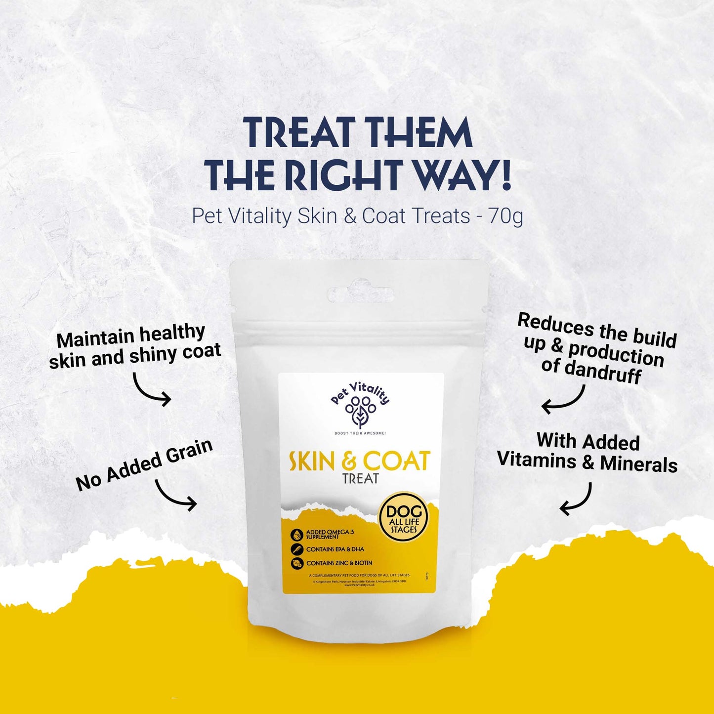 Pet Vitality Skin & Coat Treats - 70g
