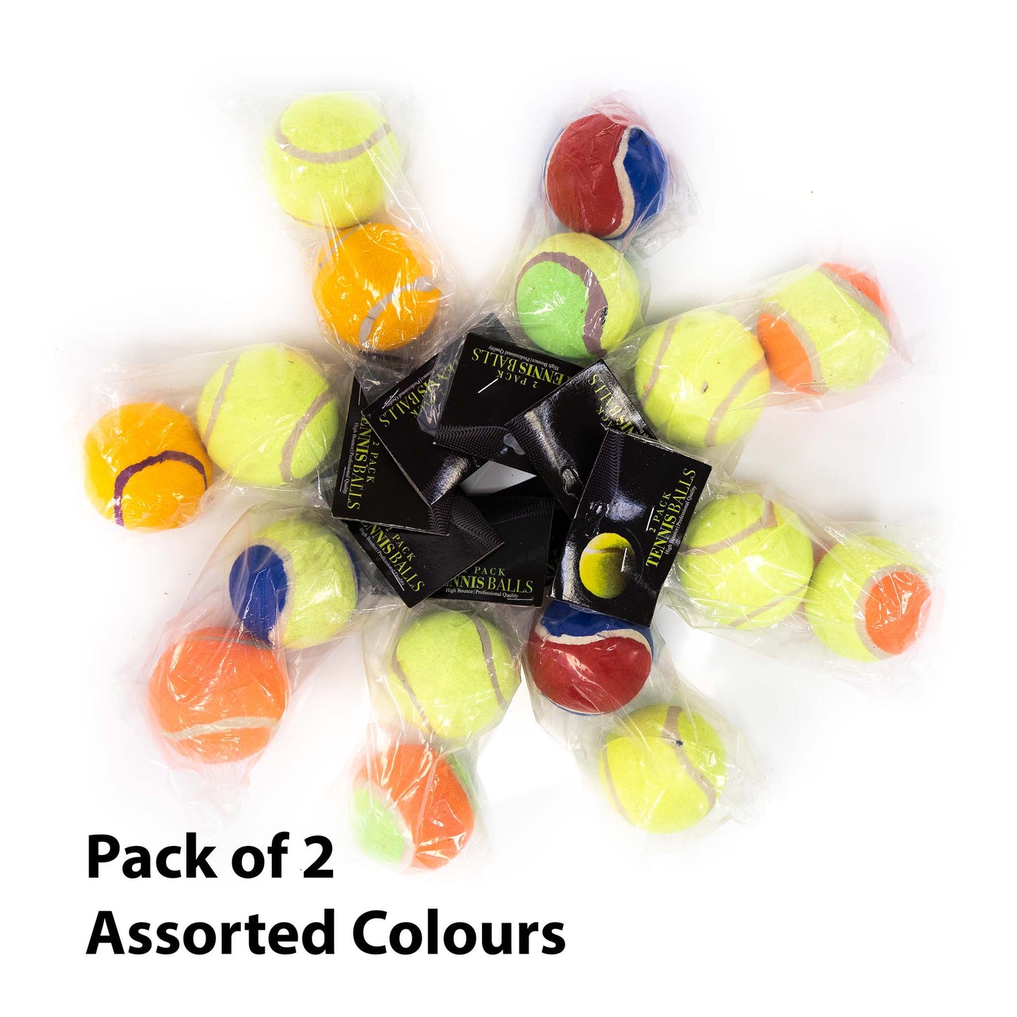 Petplanet Tennis Ball - Pack of 2 (Assorted colours/sizes)