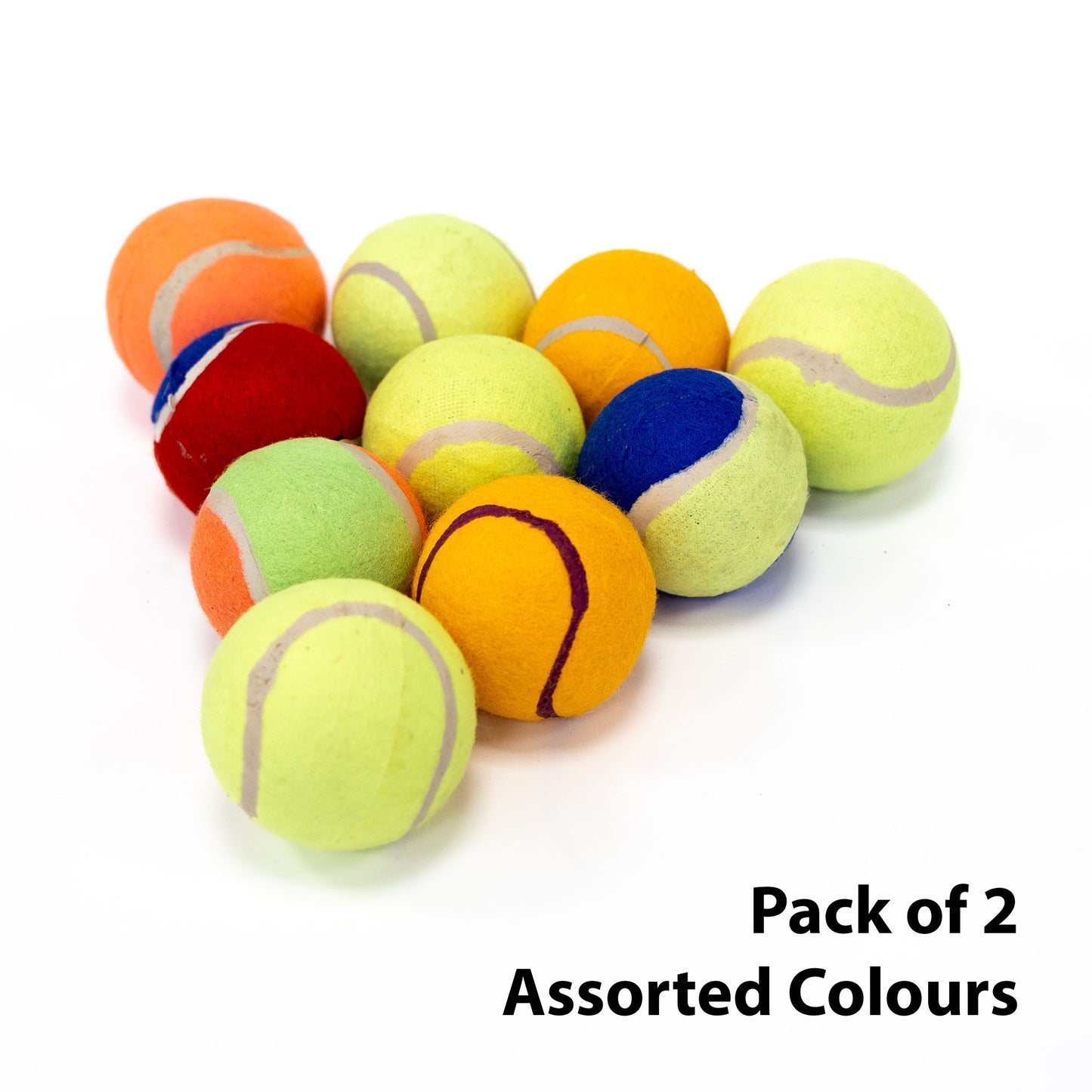 Petplanet Tennis Ball - Pack of 2 (Assorted colours/sizes)