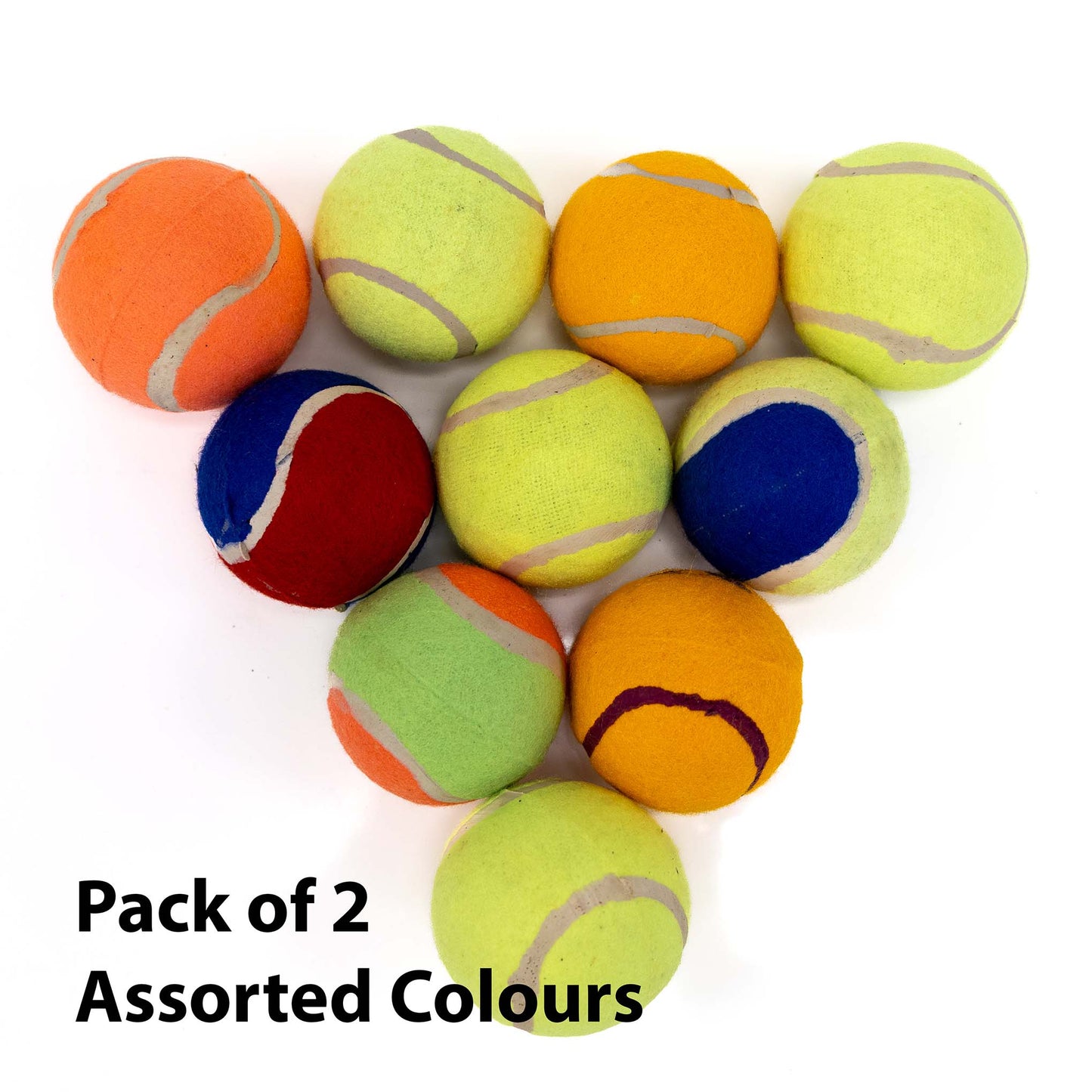 Petplanet Tennis Ball - Pack of 2 (Assorted colours/sizes)