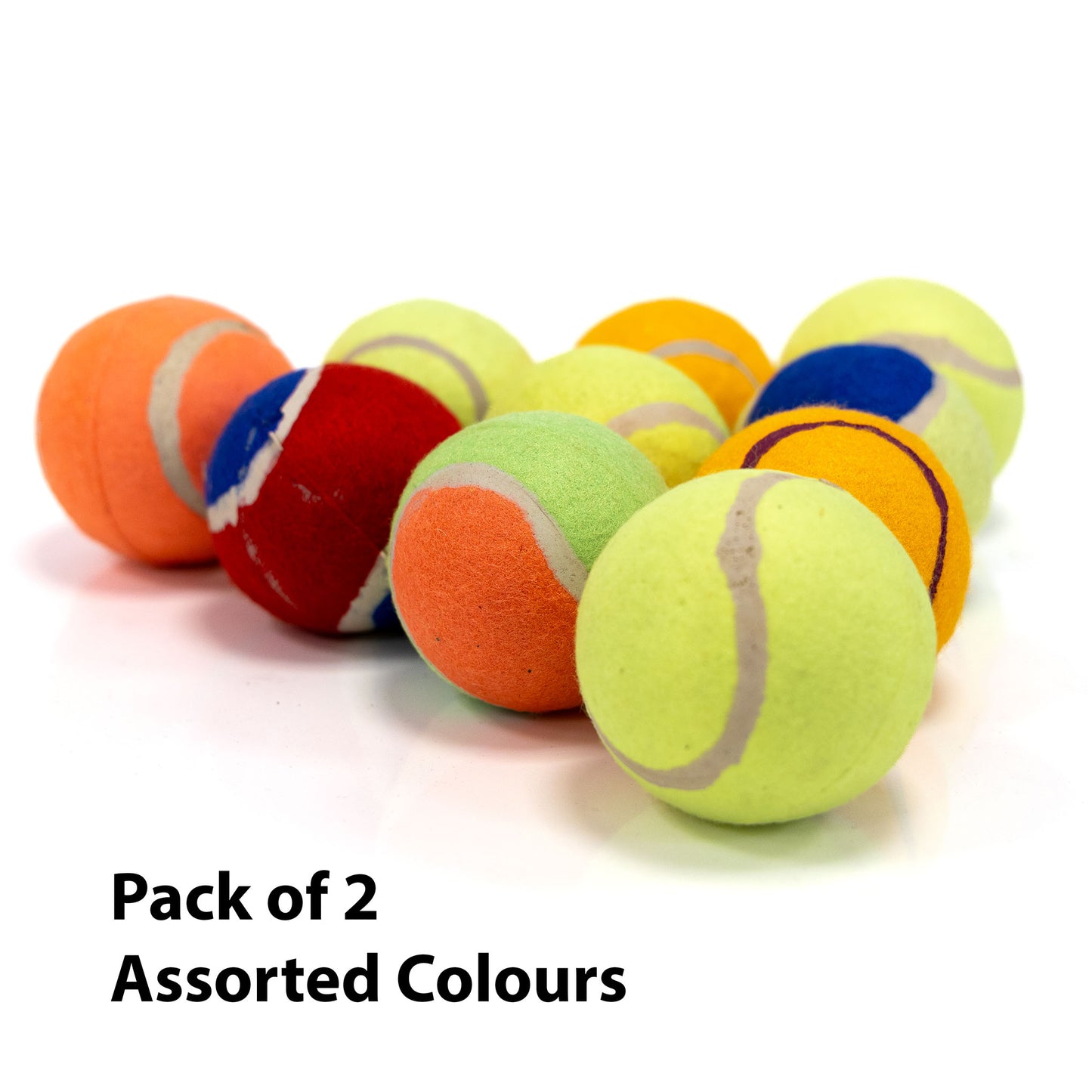 Petplanet Tennis Ball - Pack of 2 (Assorted colours/sizes)