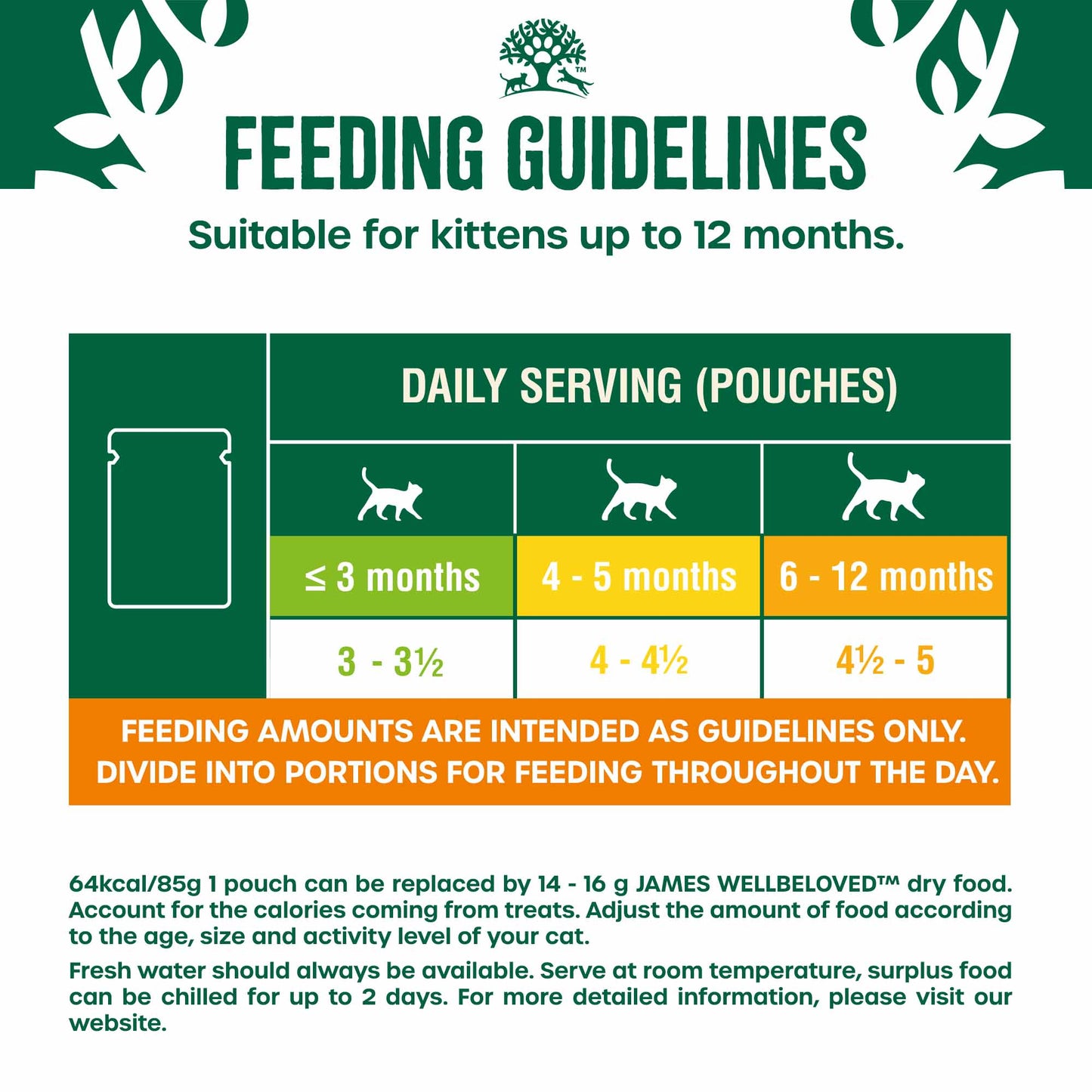 James Wellbeloved Kitten Grain Free Wet Cat Food in Jelly - Chicken - 12x85g Pouches