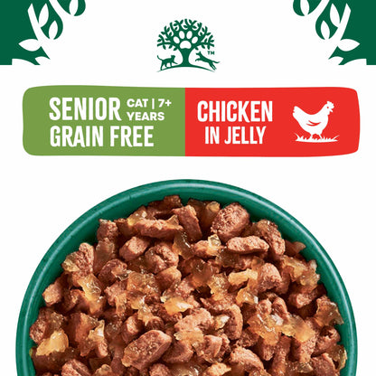 James Wellbeloved Senior Grain Free Wet Cat Food in Jelly - Chicken - 12x85g Pouches