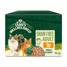 James Wellbeloved Adult Grain Free Wet Cat Food in Gravy - Turkey - 24x85g Pouches BUMPER PACK