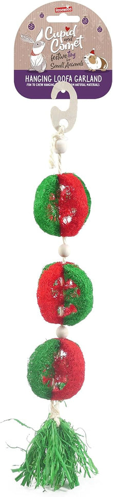 Rosewood Cupid & Comet Hanging Loofa Garland Gnaw Toy for Small Animals