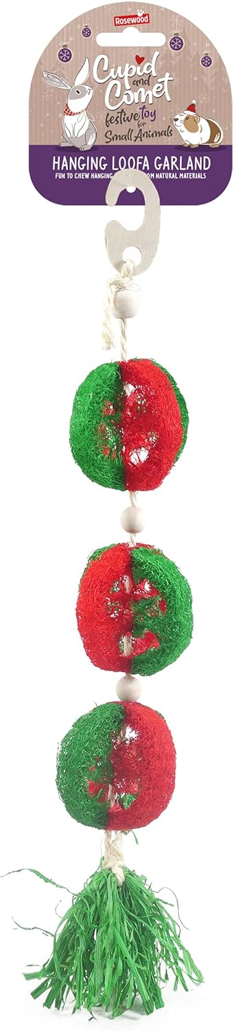 Rosewood Cupid & Comet Hanging Loofa Garland Gnaw Toy for Small Animals