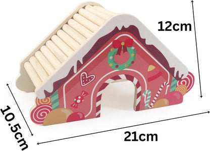 Rosewood Cupid & Comet Wooden Gingerbread House for Small Animals