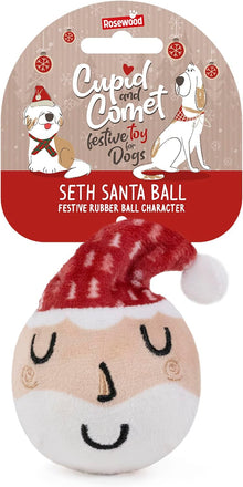 Rosewood Cupid & Comet Seth Santa Ball Dog Toy